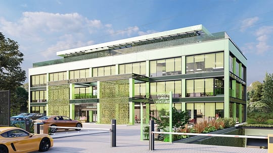 M-Sintez Commercial Building Project Vitosha Green Ventures Office Main Entry View